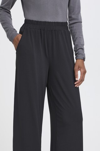ICHI Wide Leg Hose 'IHLinna' in Schwarz