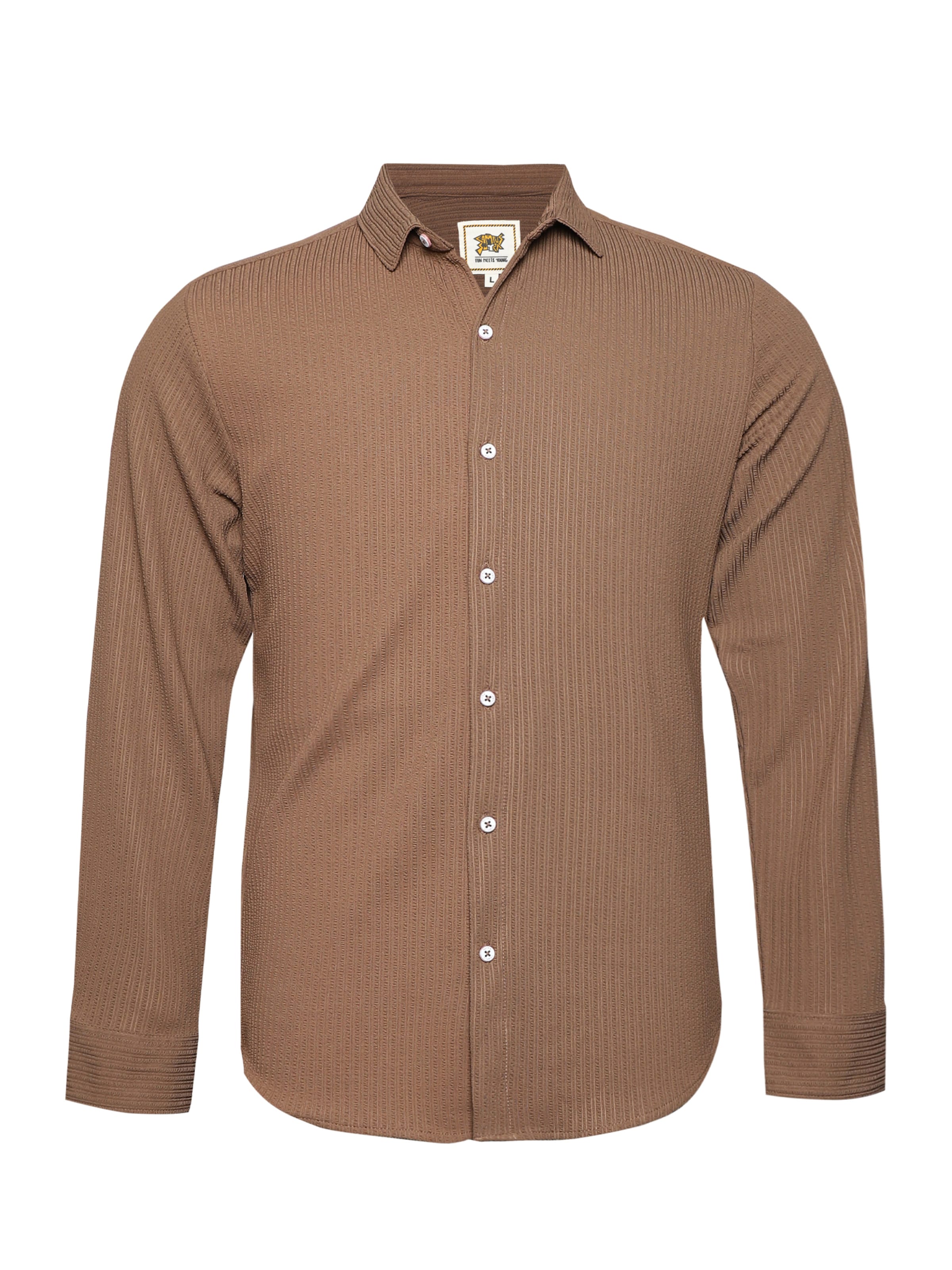 Campus Sutra Klasický střih Košile 'Susanne' – hnědá: přední strana