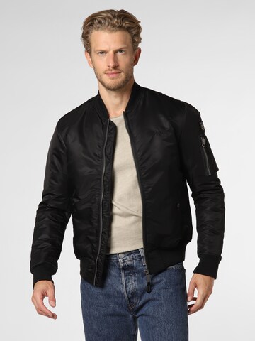 Schott NYC Between-Season Jacket 'Airforce' in Black: front