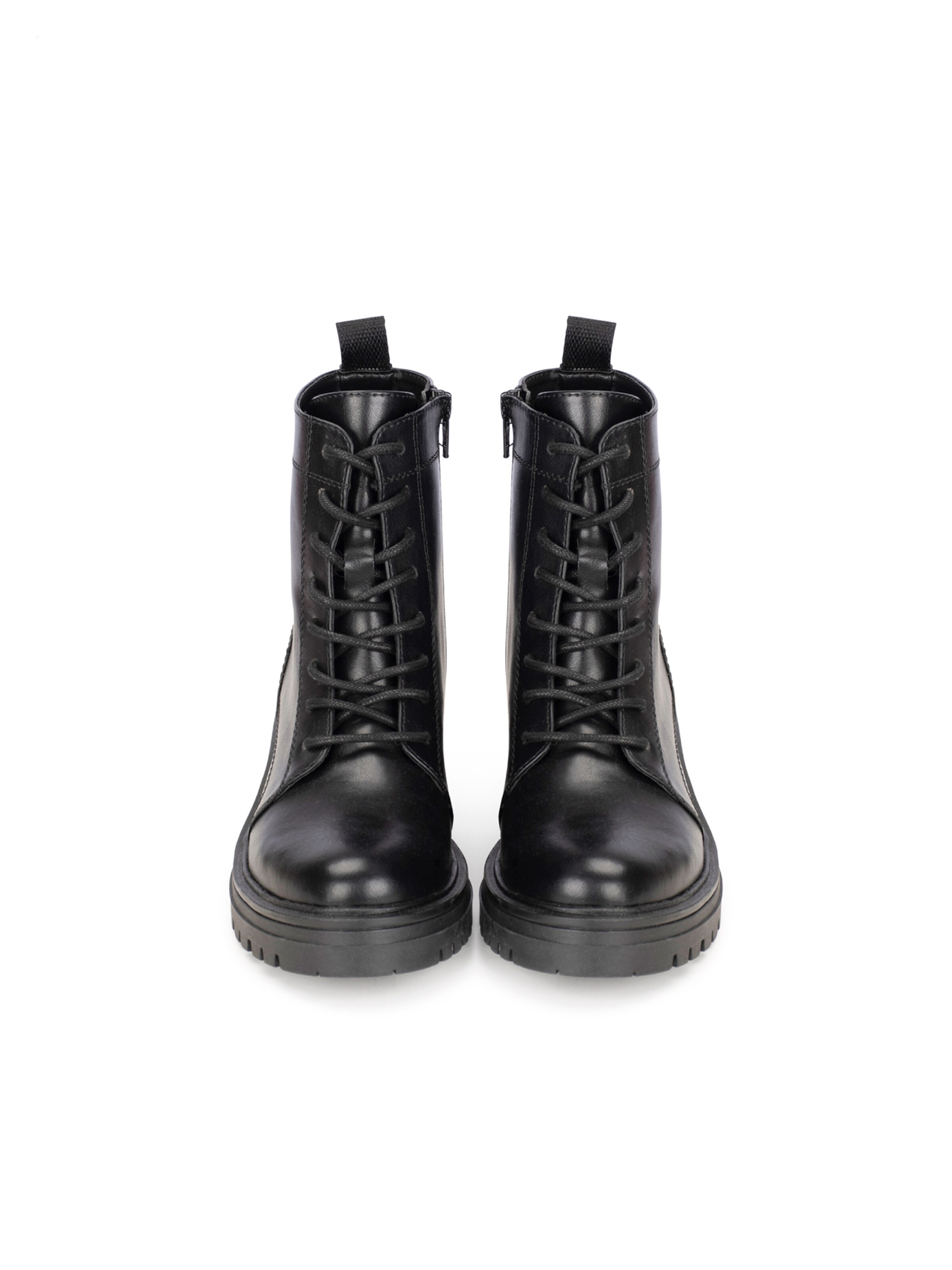 POSH by Poelman Schnürstiefelette 'Monk' in Schwarz