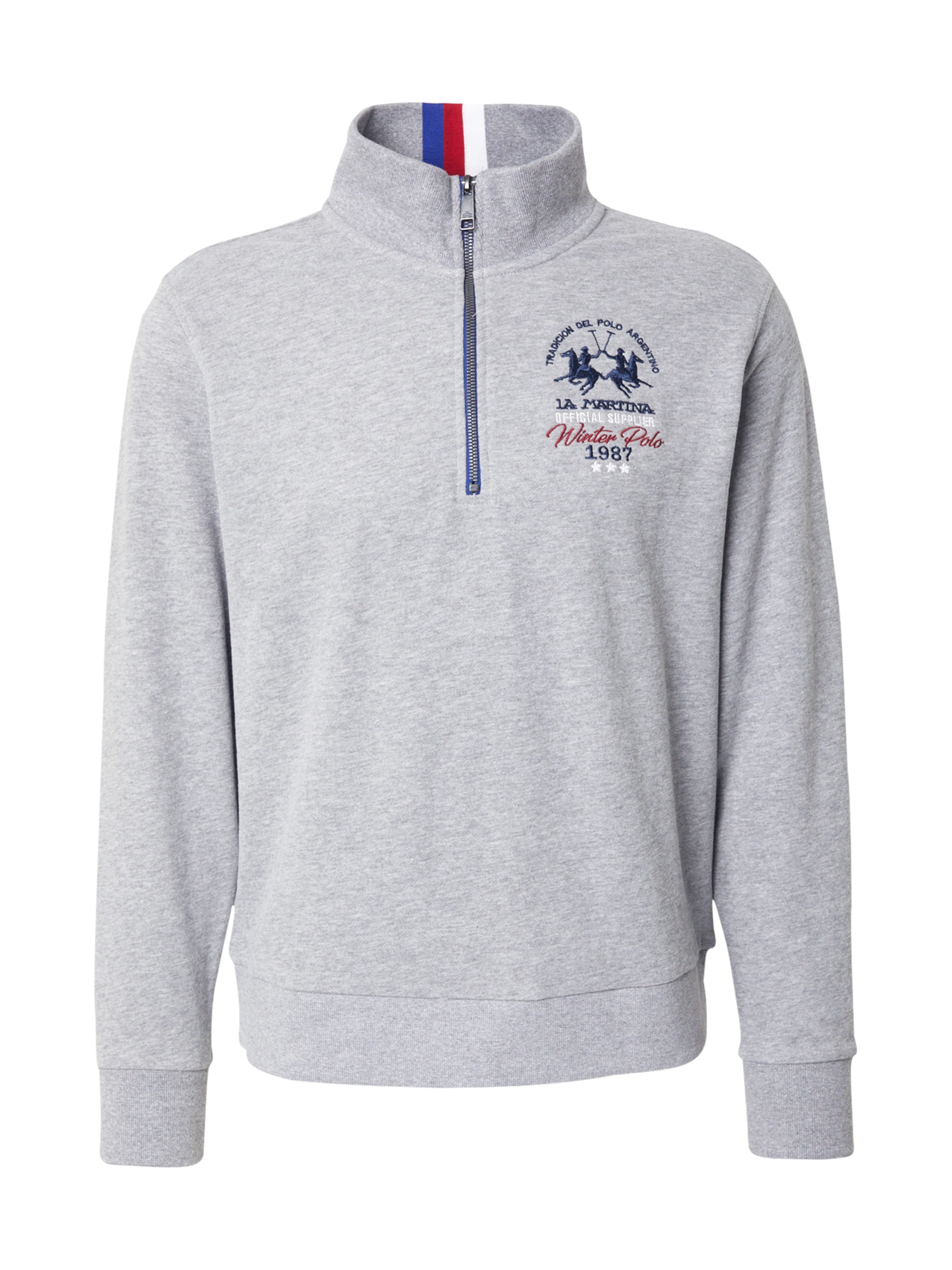 La Martina - Sudadera en gris: frente