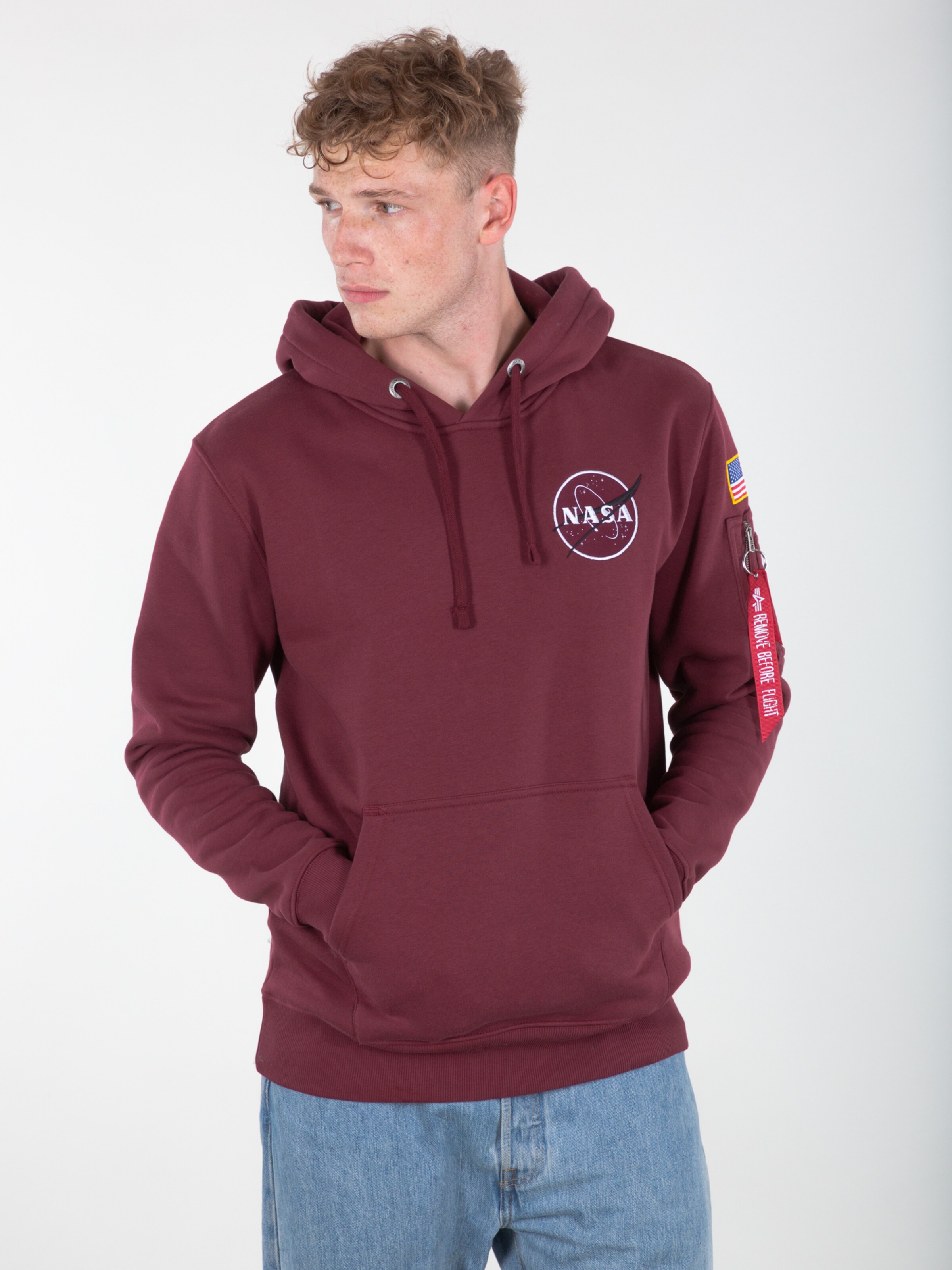 Männer Große Größen ALPHA INDUSTRIES Sweatshirt in Burgunder - MH52299 Männer Große Größen ALPHA INDUSTRIES Sweatshirt in Burgunder - MH52299