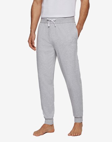 BOSS Tapered Pajama Pants in Grey: front