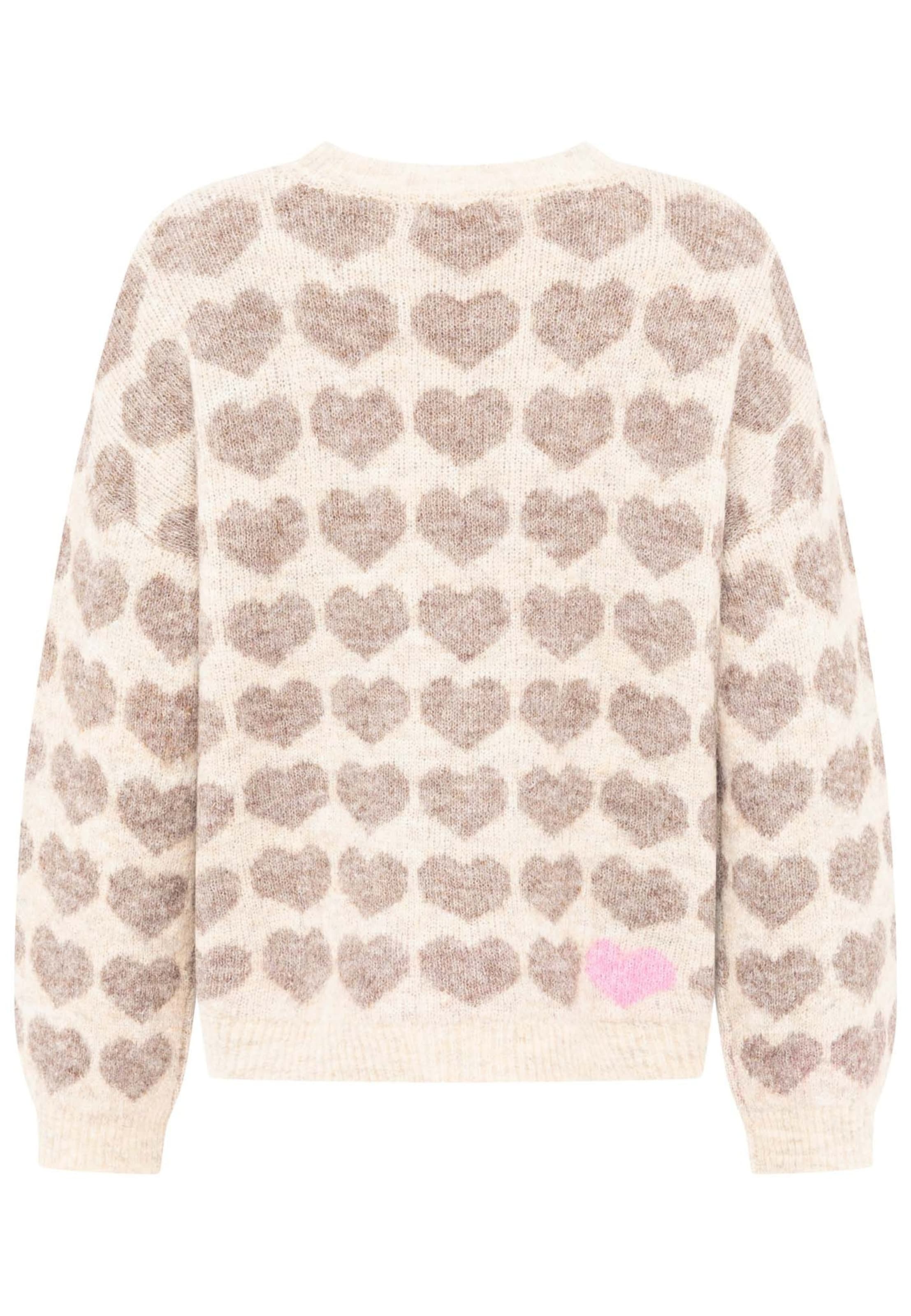 Zwillingsherz Strickpullover Pullover hearts in Beige: Rückseite