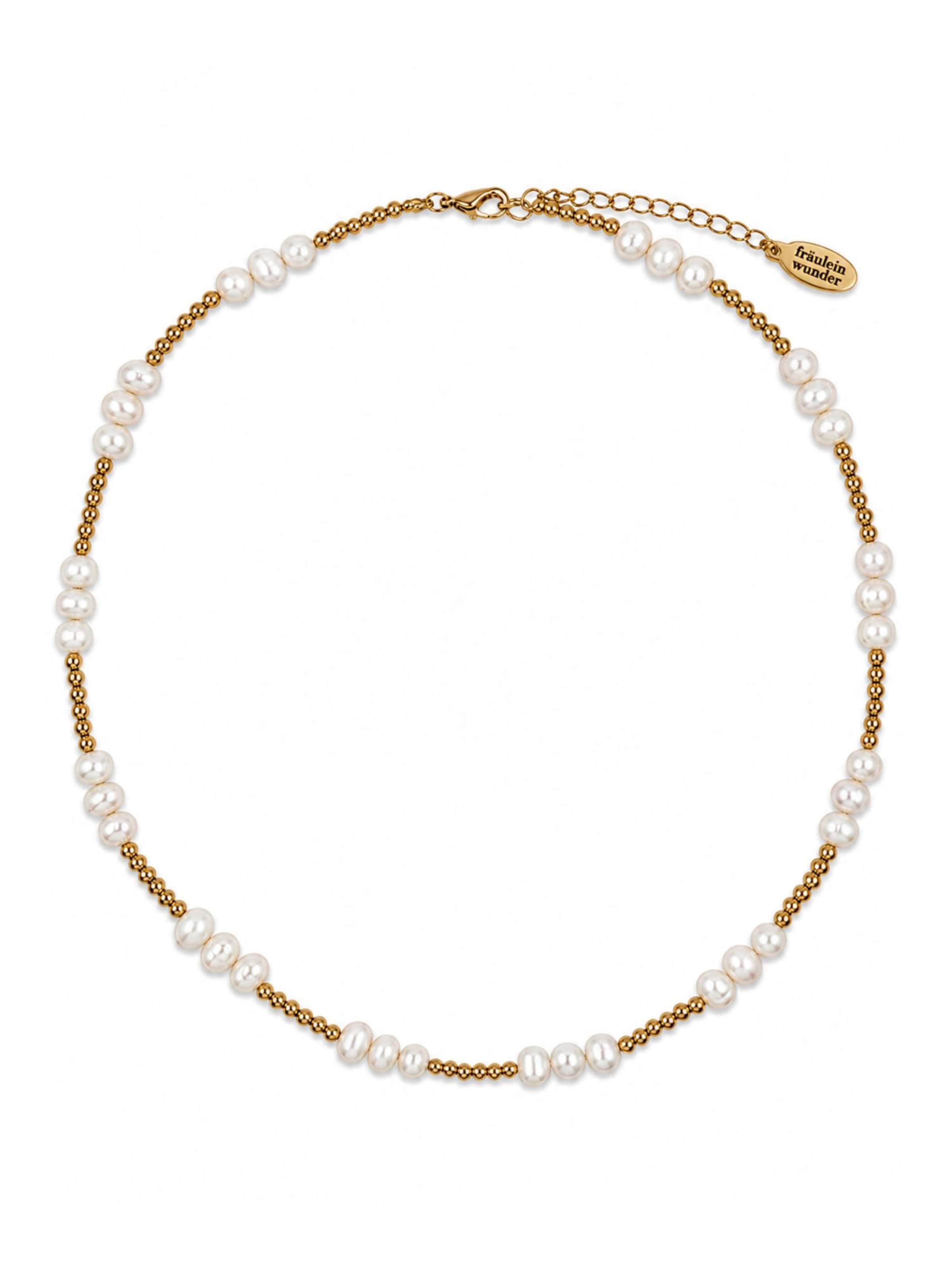 Fräulein Wunder Necklace 'Choker Perlen Nina' in Gold: front