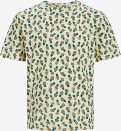 JACK & JONES T-shirt 'SUN SHADE' i brun / pastellgul / grön, Produktvy