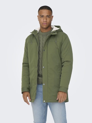 Only & Sons Between-Seasons Parka 'Alexander' in Green: front