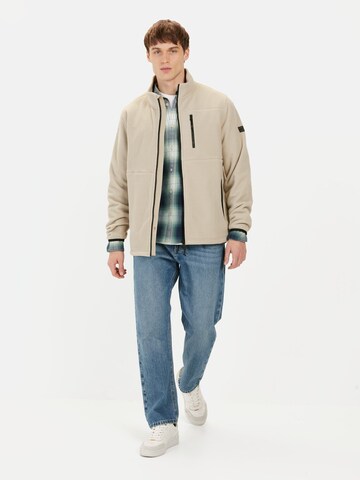 CAMEL ACTIVE Fleecejacke mit Stehkragen in Beige