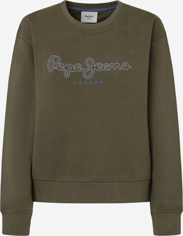 Pepe Jeans Sweatshirt in Groen: voorkant