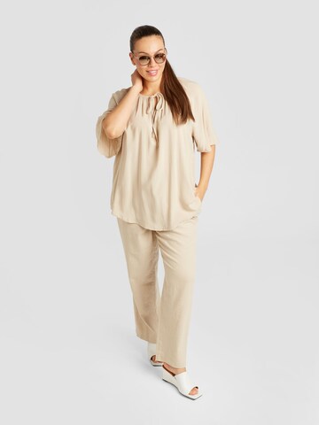 ONLY Carmakoma Loose fit Trousers 'CARCARO' in Beige