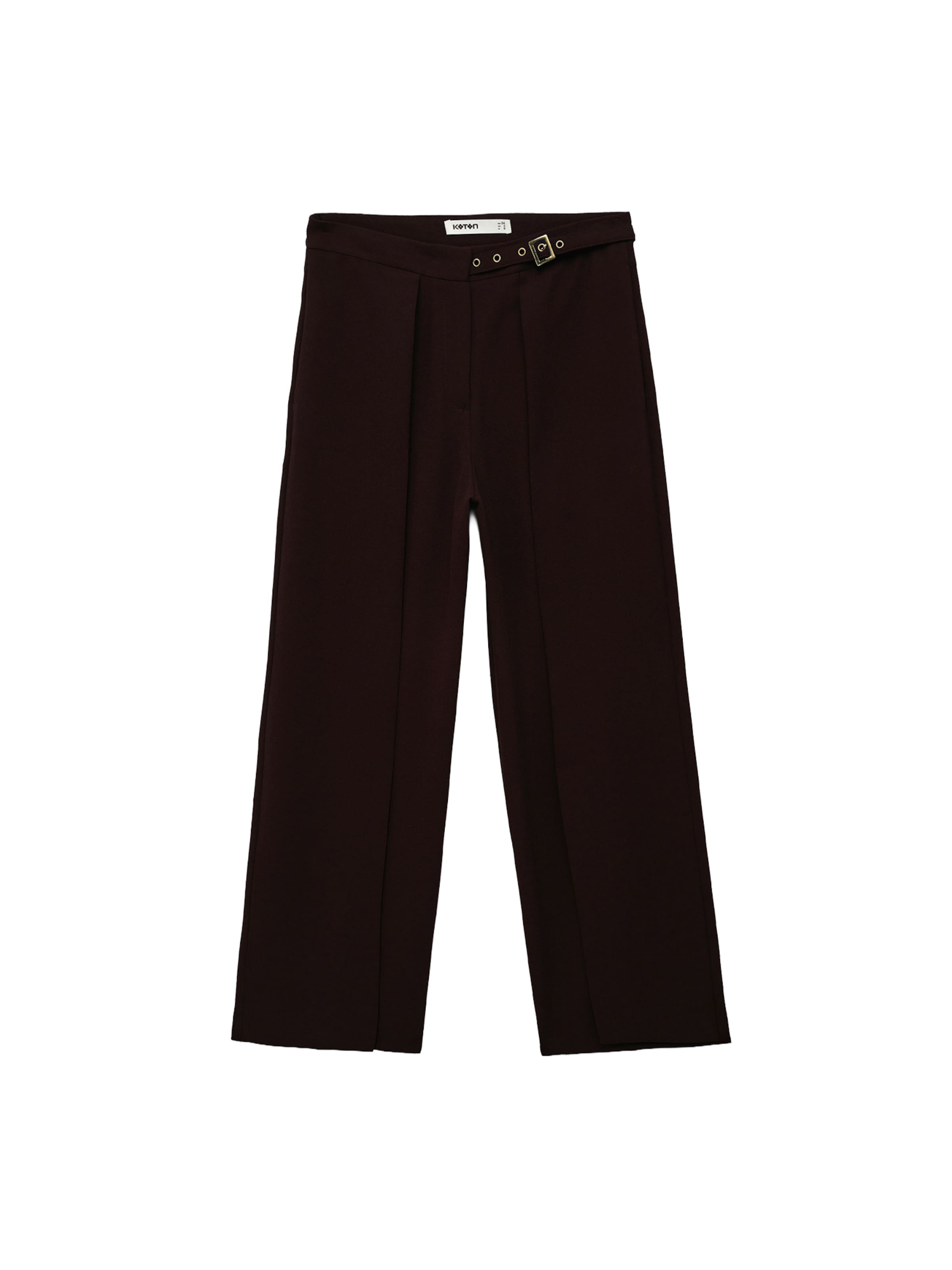 Koton Pleat-Front Pants in 32/Regular in Chocolate, Item view