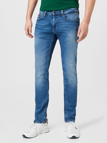 Tommy Jeans - Slimfit Vaquero 'Scanton' en azul: frente