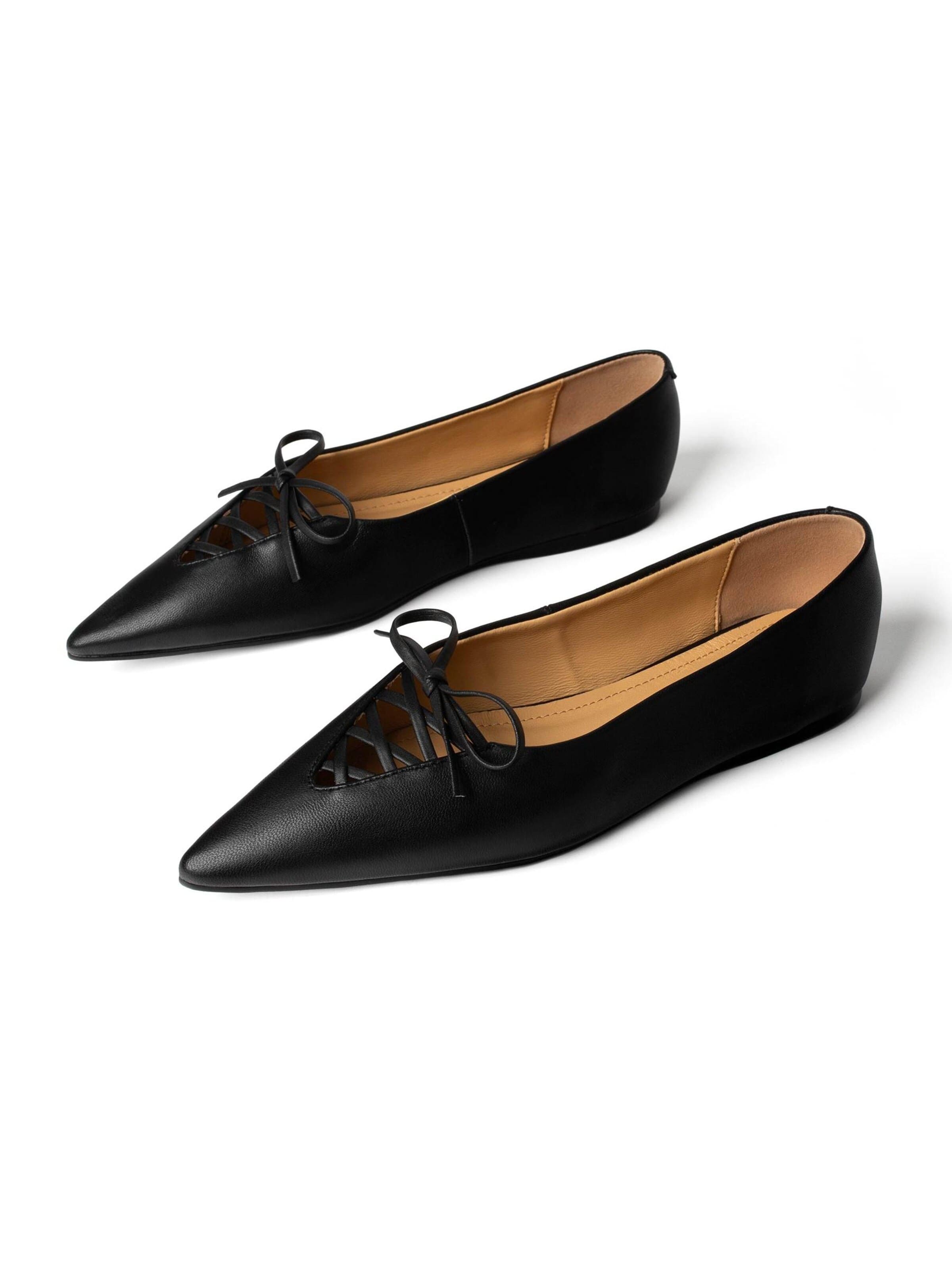 L37 HANDMADE SHOES Ballet Flats 'WAVES BETWEEN US TWO' in Black