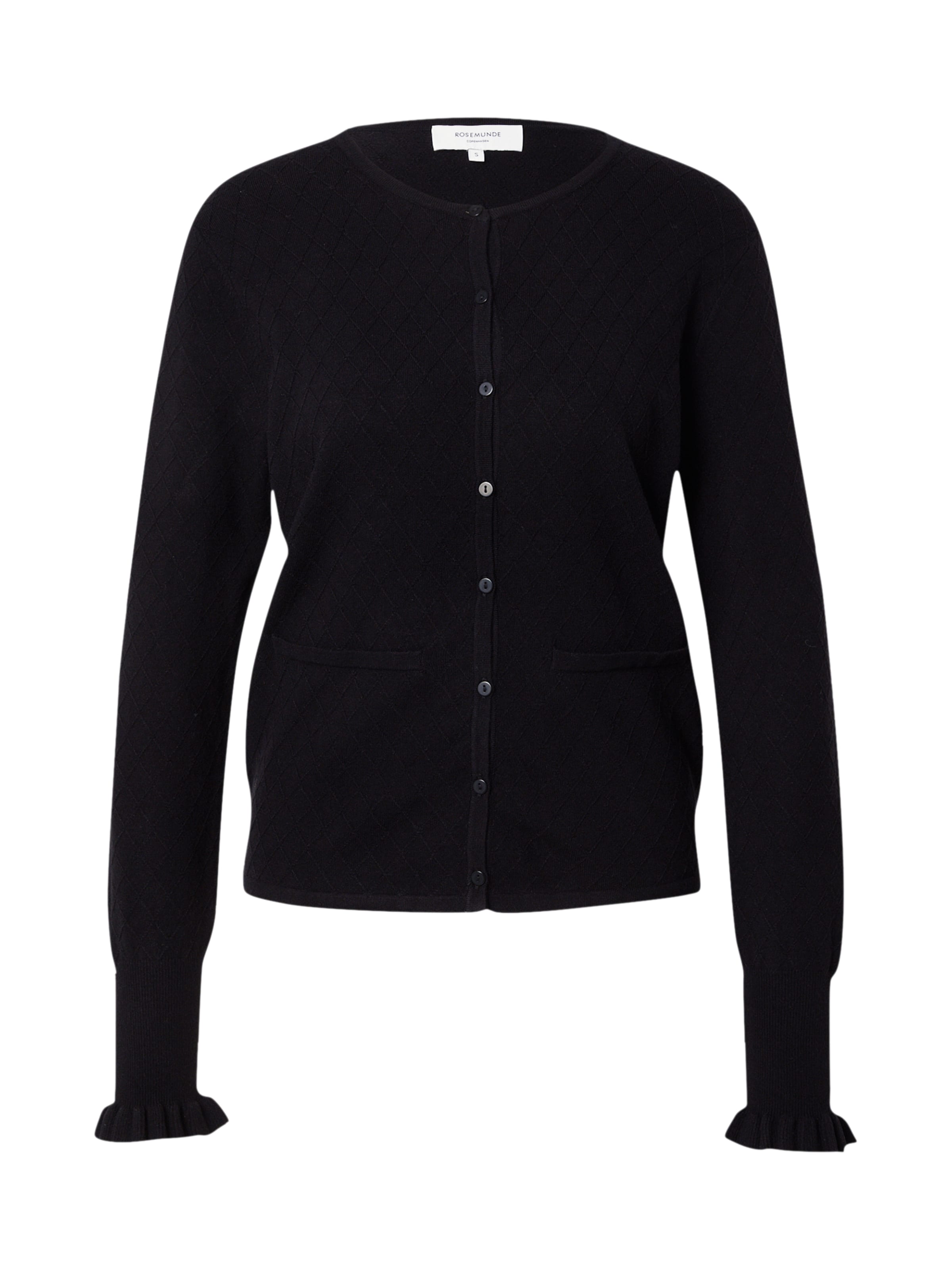 rosemunde Плетена жилетка 'Dahlia' в черно: отпред