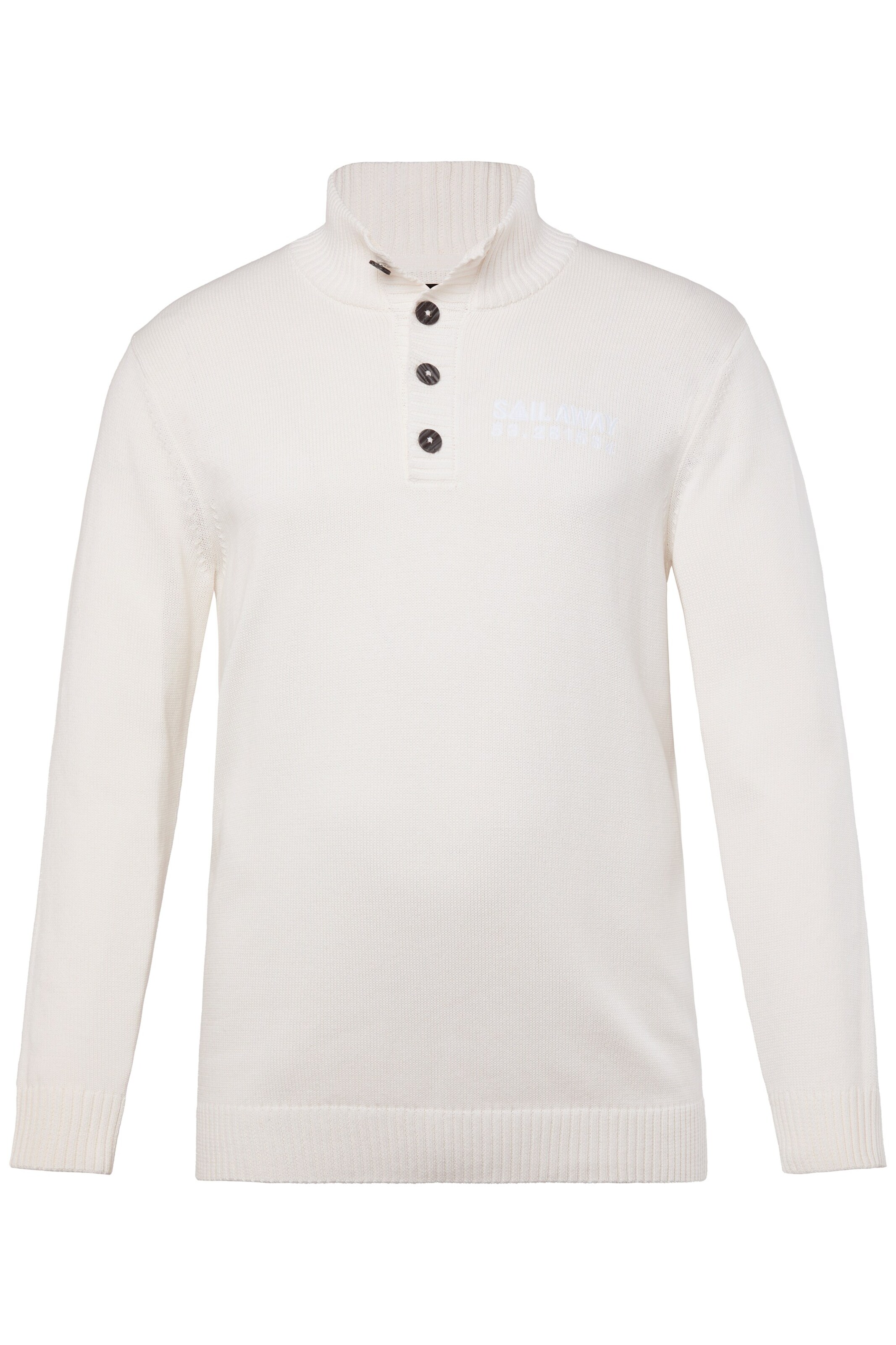 Men Plus Pullover in Weiß: Vorderseite