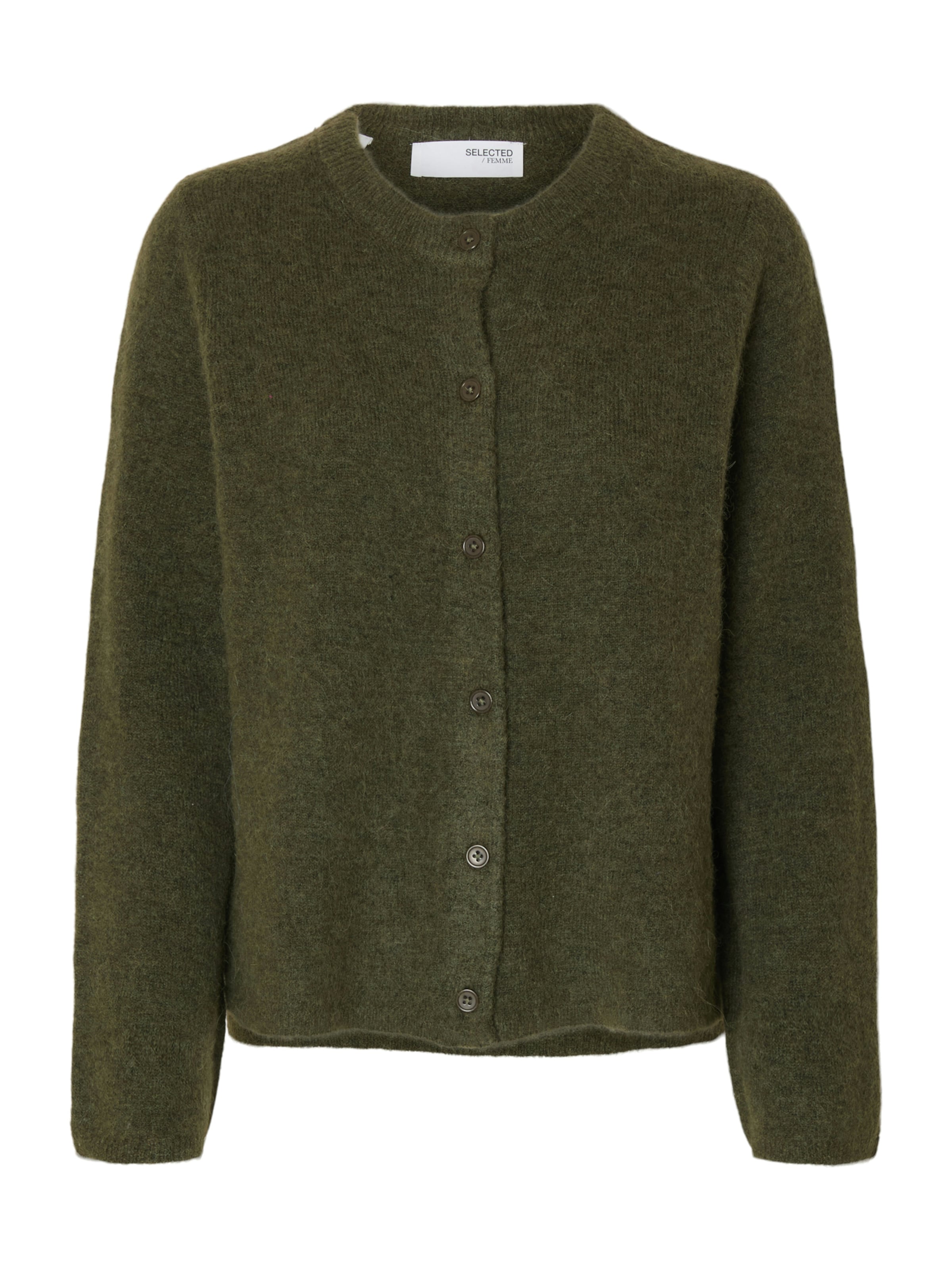 SELECTED Knit Cardigan 'SLFLulu' in Green: front