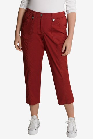 Ulla Popken Regular Broek in Rood: voorkant