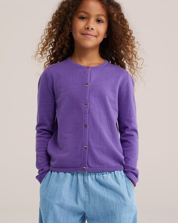 WE Fashion Knit cardigan in Purple: front
