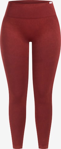Coupe slim Leggings 'Yune' Smilodox en rouge : devant