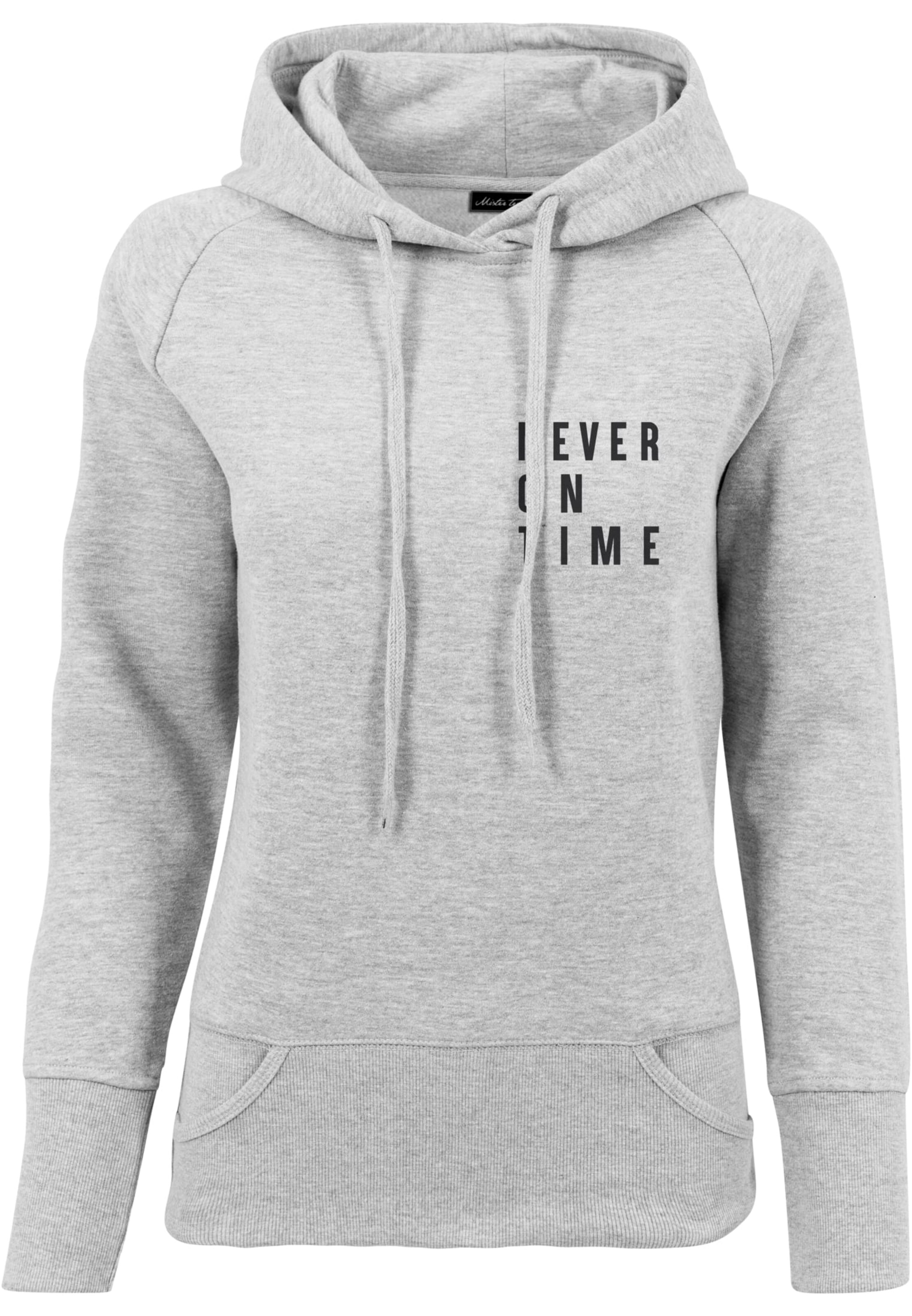 MT Men Sweatshirt 'Never On Time' in Grey: front