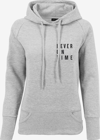 MT Men Sweatshirt 'Never On Time' in Grey: front