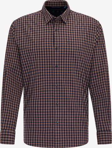 PIERRE CARDIN Button Up Shirt in Brown: front