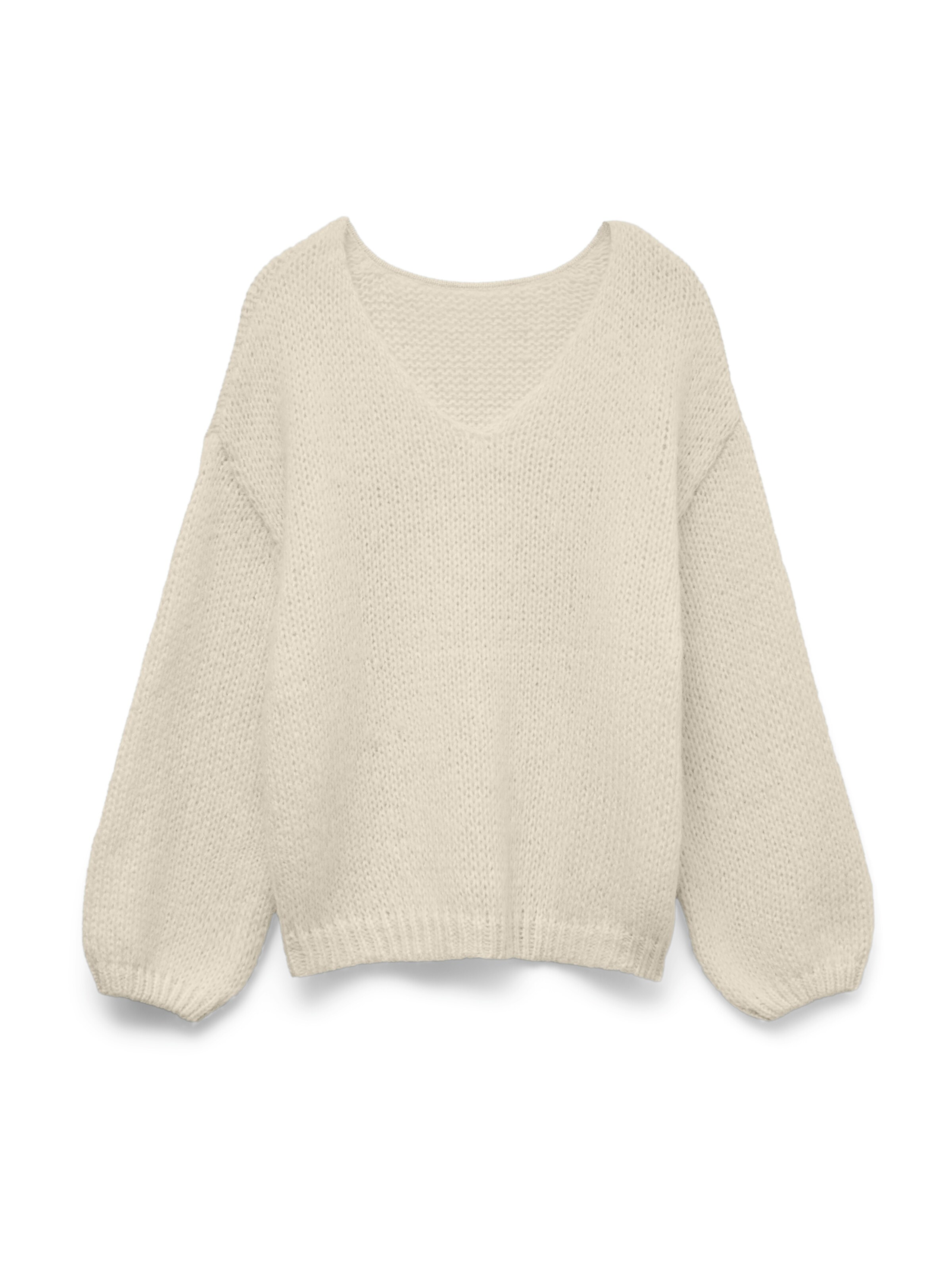 VERO MODA Oversized trui 'VMMaybe' in de kleur Ecru, Productweergave