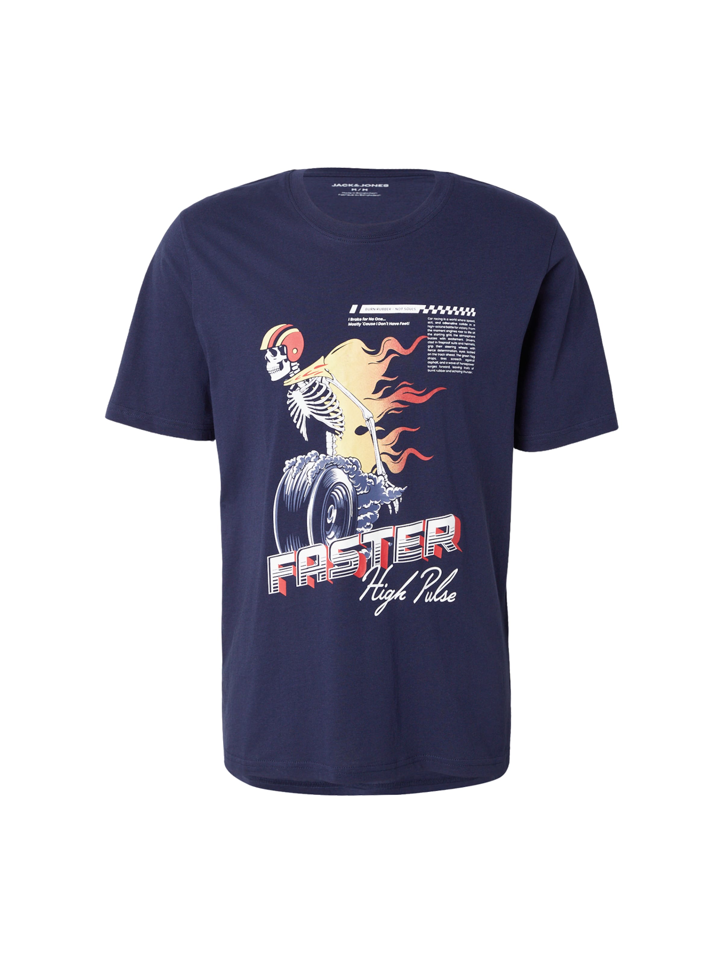 JACK & JONES - Camiseta 'JJTRACK SKULL' en azul: frente