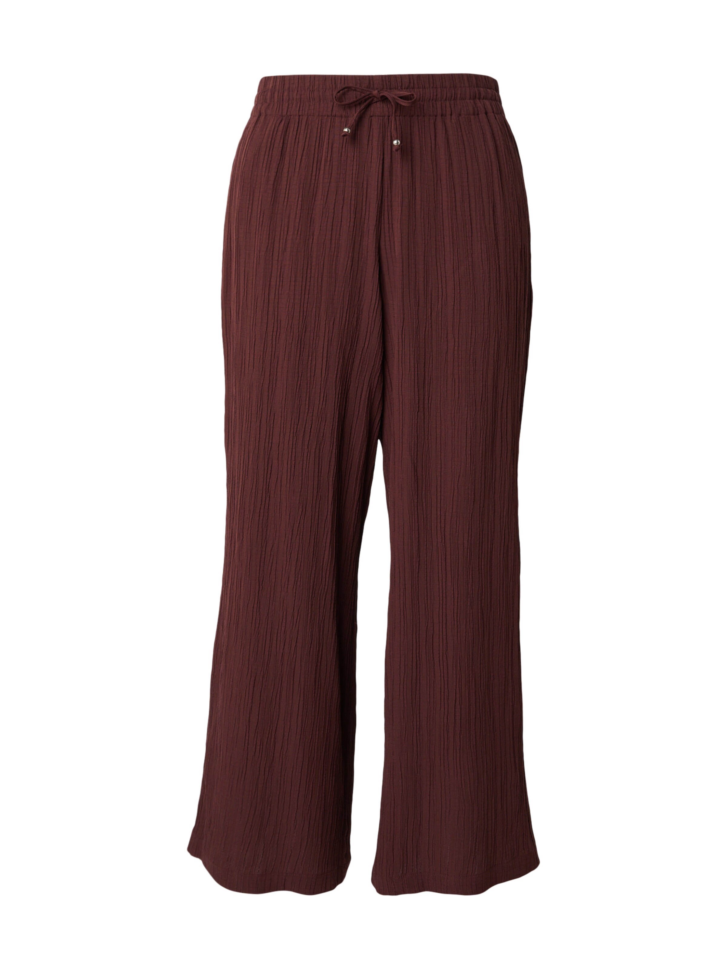 ONLY Carmakoma Zvonové kalhoty Kalhoty 'CARMUNICH MW WIDE CRINKLE PANT PNT' – hnědá: přední strana