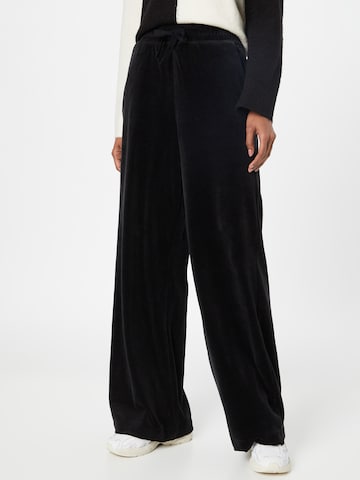 Wide leg Pantaloni de la TOM TAILOR DENIM pe negru: față