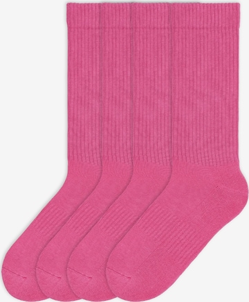 Von Jungfeld Socken 'Einfarbige Classics' in Pink: Vorderseite