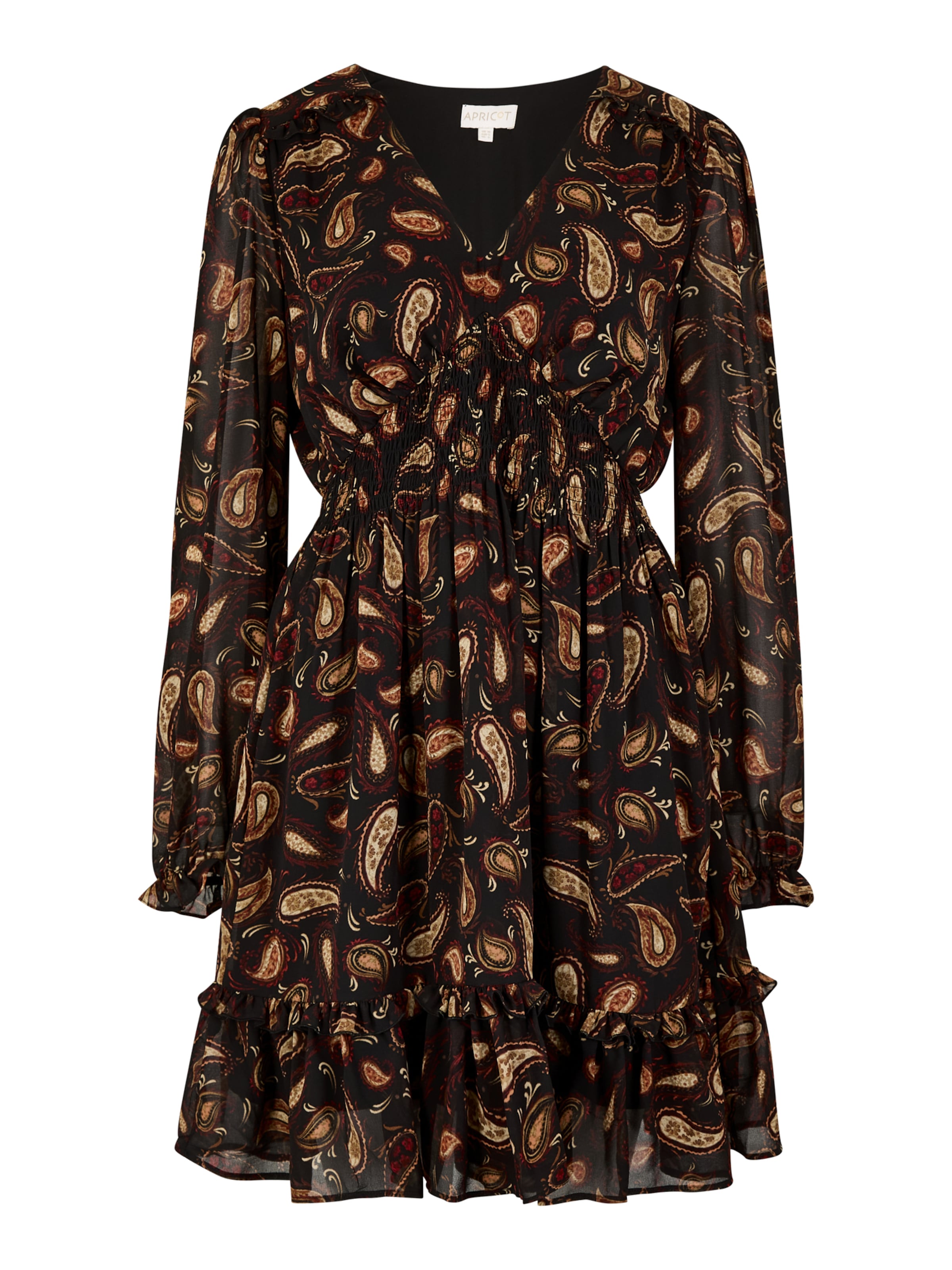 Apricot Kleid in Schwarz: Vorderseite