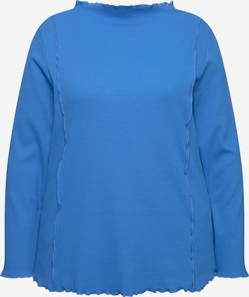 T-shirt Ulla Popken en bleu : devant