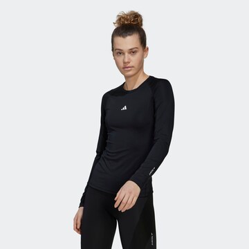 ADIDAS PERFORMANCE Sportshirt 'Techfit ' in Schwarz: predná strana