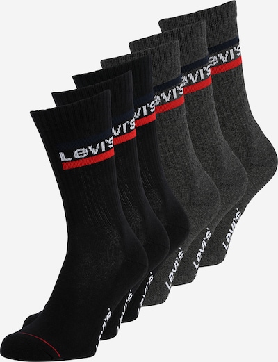 LEVI'S ® Chaussettes en gris foncé / rouge / noir / blanc, Vue avec produit
