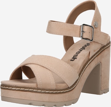 Refresh Strap Sandals in Beige: front