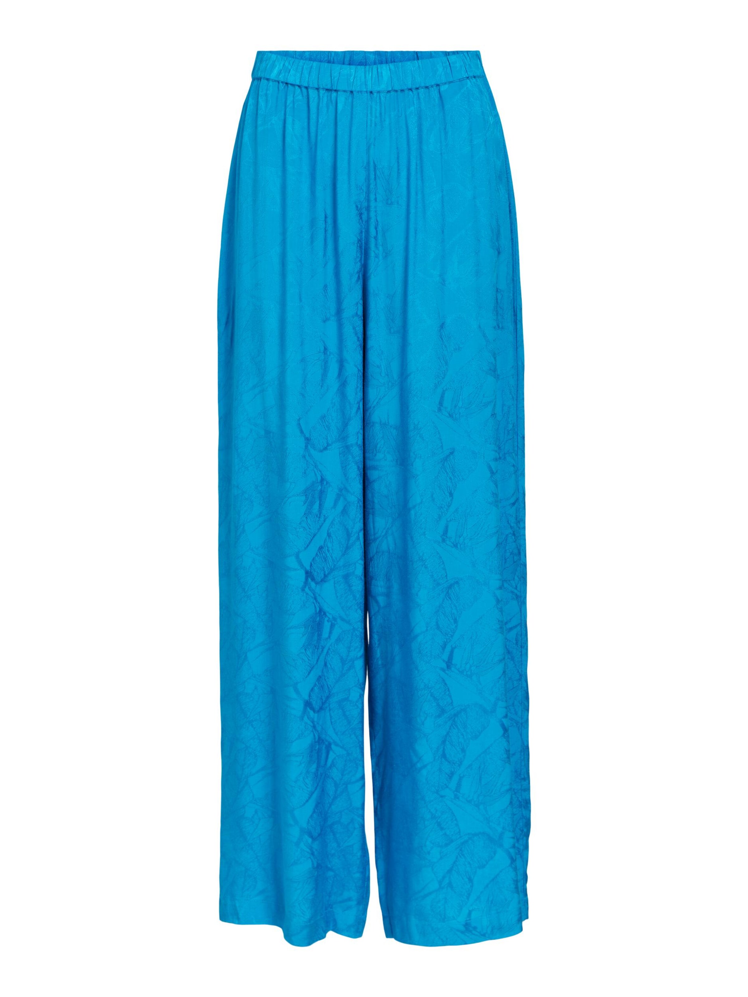 OBJECT Široke hlačnice Hlače 'Li Aya' | modra barva: sprednja stran