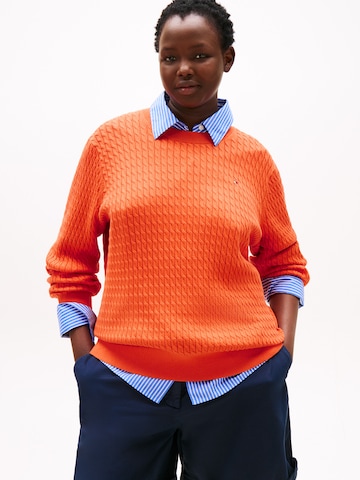 Pull-over Tommy Hilfiger Curve en orange : devant