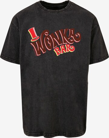 ABSOLUTE CULT Shirt 'Willy Wonka' in Zwart: voorkant