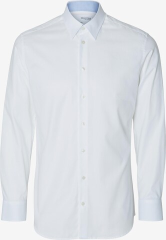 Coupe slim Chemise 'SOHO' SELECTED HOMME en blanc : devant