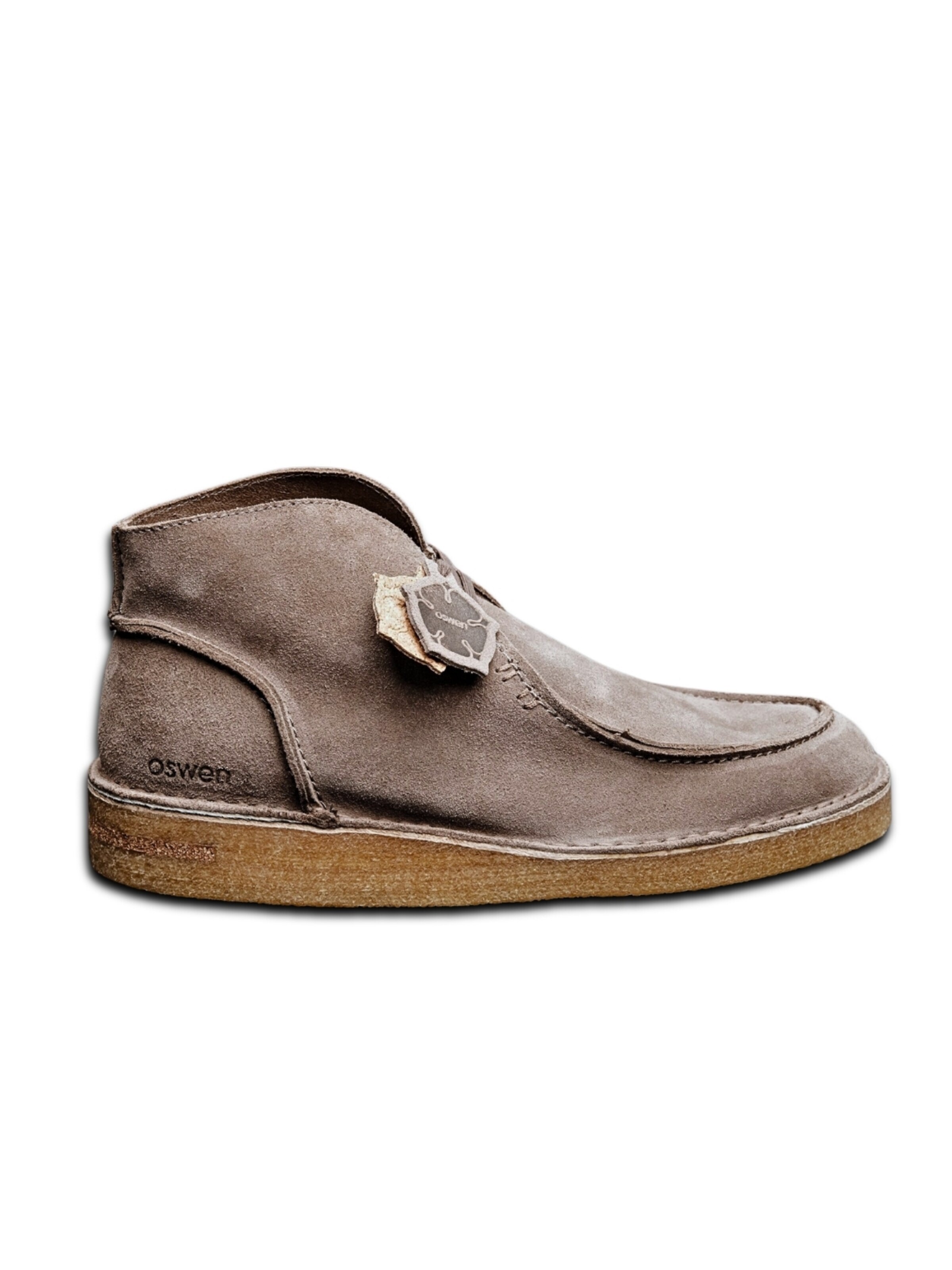 oswen Lace-up boot 'Ewaldi Suede Boot' in Grey: front