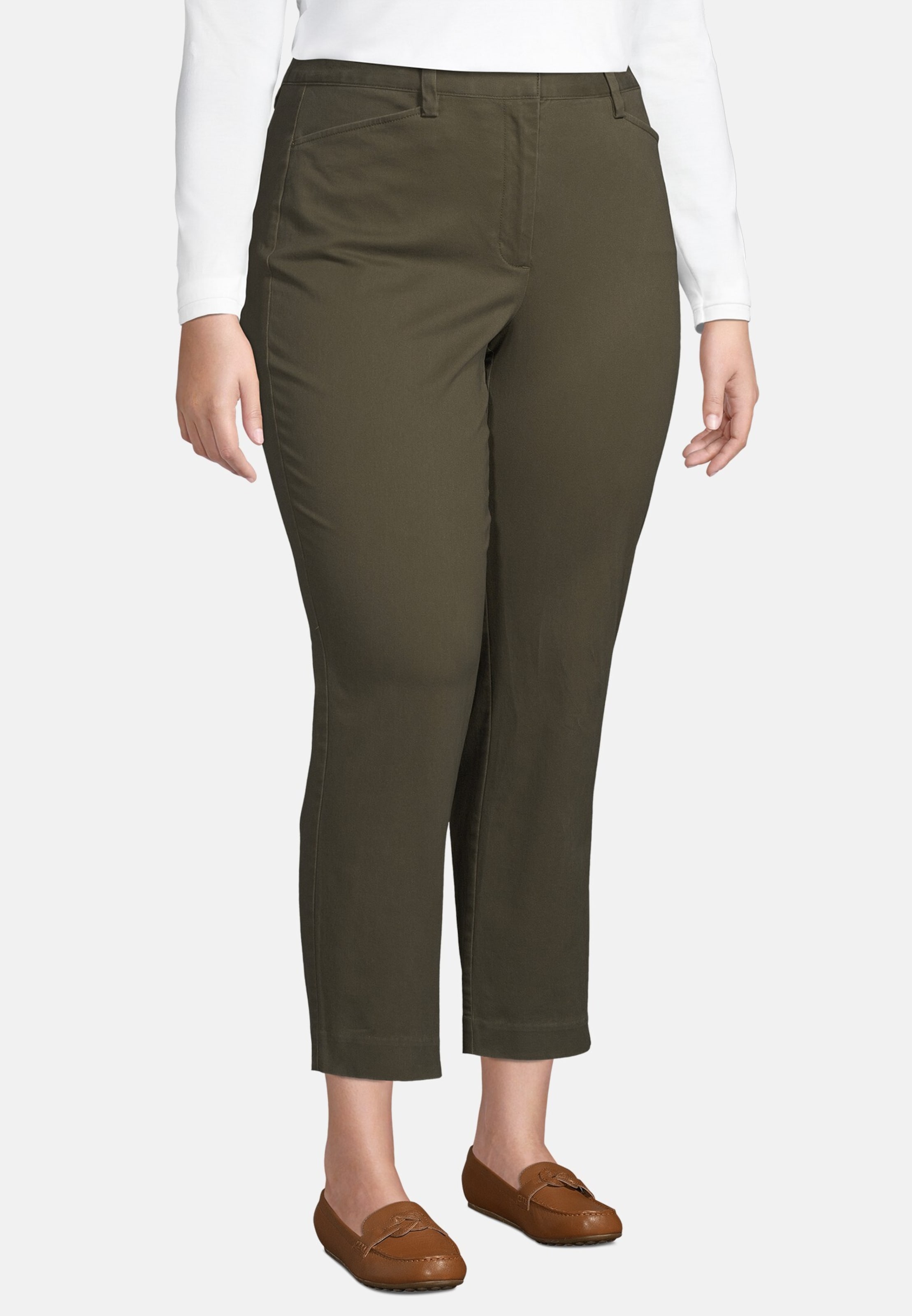 Frauen Große Größen Lands‘ End Chinohose in Khaki - IO80182 Frauen Große Größen Lands‘ End Chinohose in Khaki - IO80182