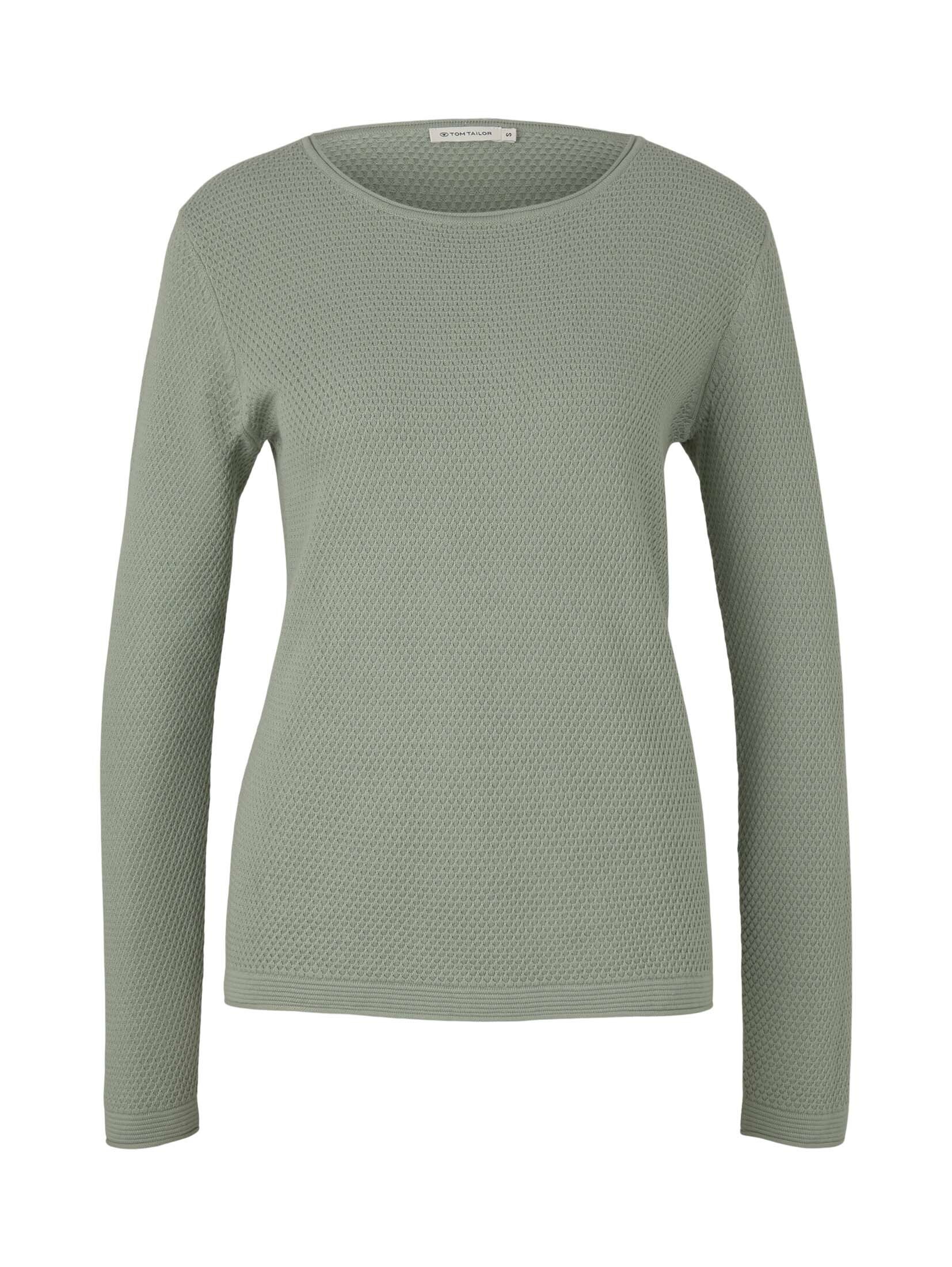 Taglie comode Tr9hc TOM TAILOR Pullover in Verde Chiaro Taglie comode Tr9hc TOM TAILOR Pullover in Verde Chiaro