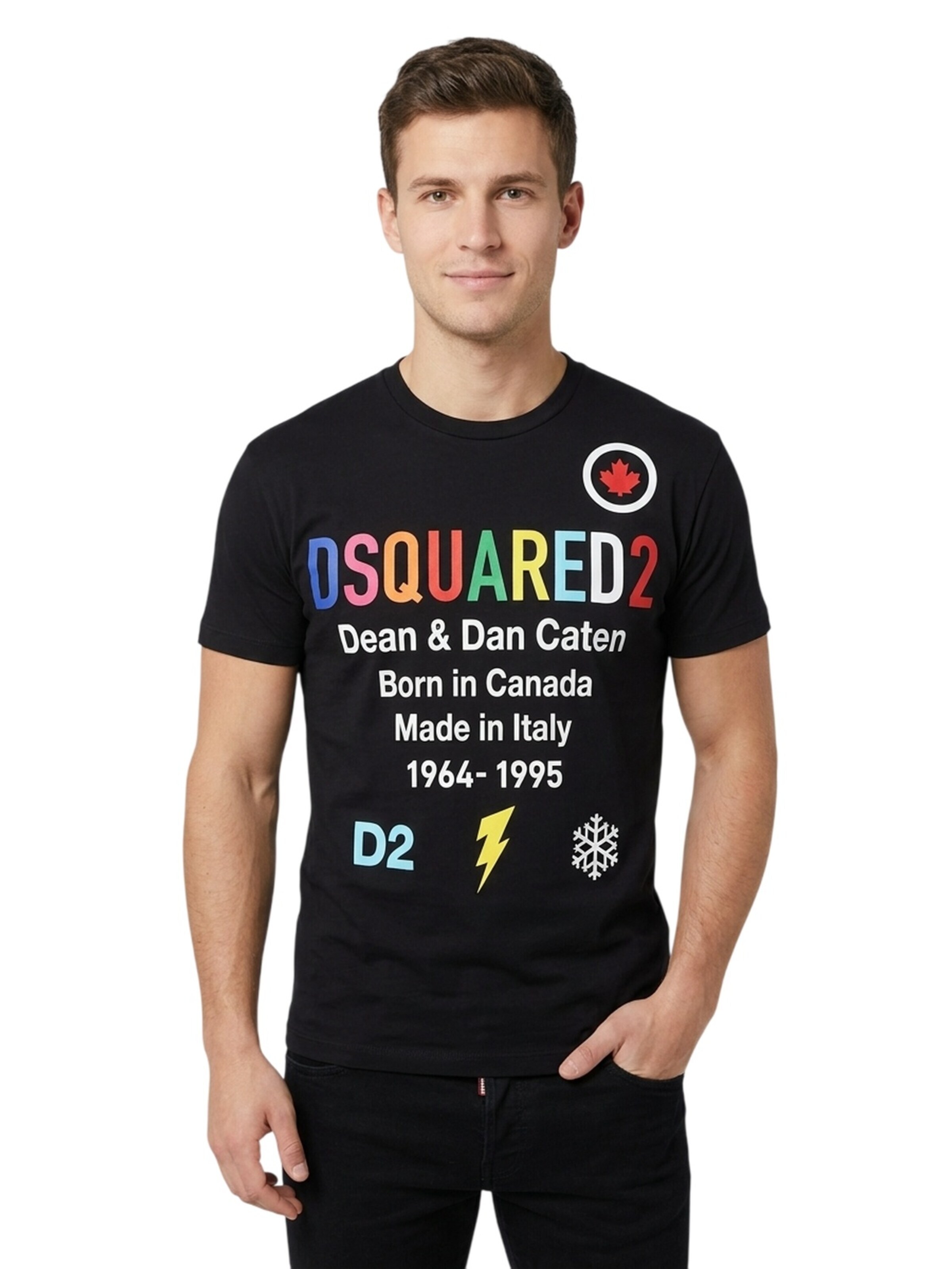 DSQUARED2 Shirt 'Rainbow' in Black