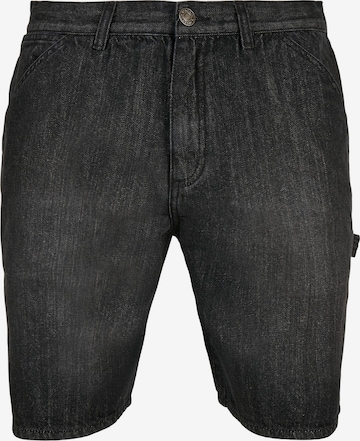 Urban Classics Cargo Jeans in Black: front