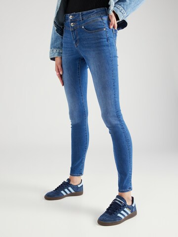 Skinny Jean 'WAUW' ONLY en bleu : devant