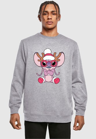 ABSOLUTE CULT Sweatshirt 'Lilo And Stitch- Reindeer' in Grijs: voorkant