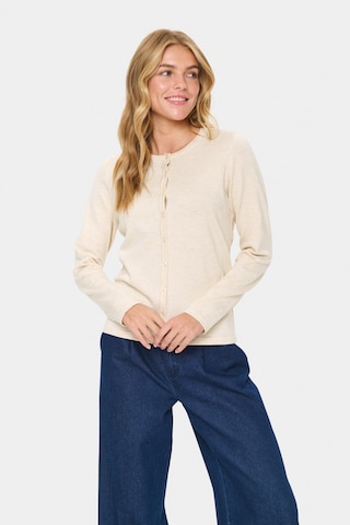 SAINT TROPEZ Strickjacke 'Mila' in Beige: Vorderseite