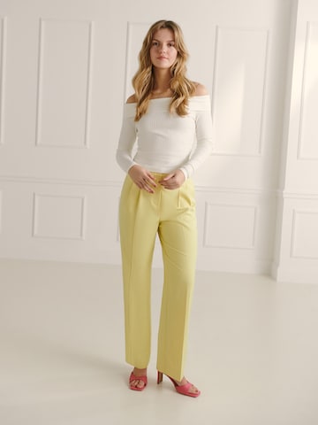 Guido Maria Kretschmer Women Regular Trousers 'Candy' in Yellow