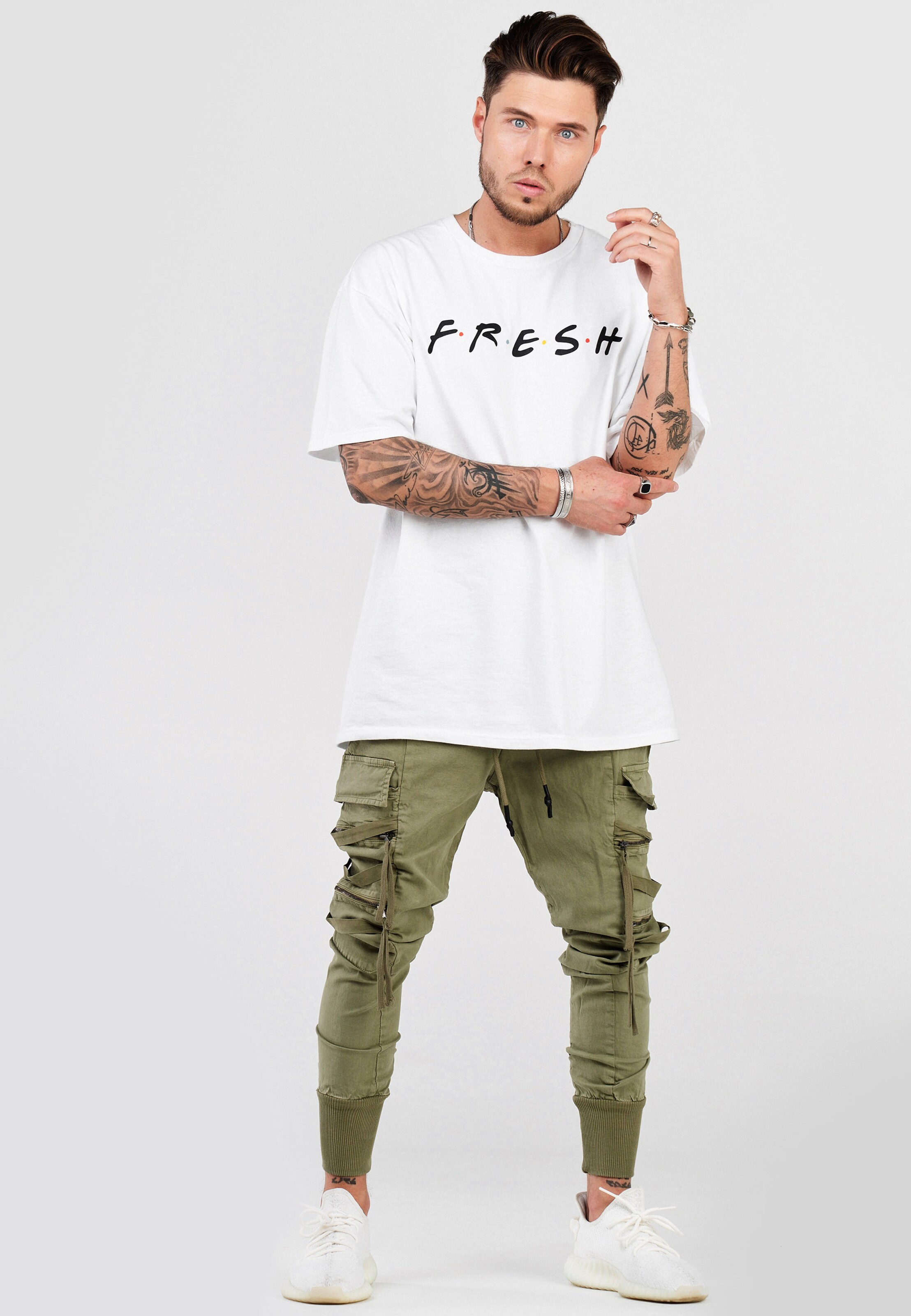 Männer Hosen 2Y Premium Cargohose 'B5194' in Khaki - CI65238 Männer Hosen 2Y Premium Cargohose 'B5194' in Khaki - CI65238